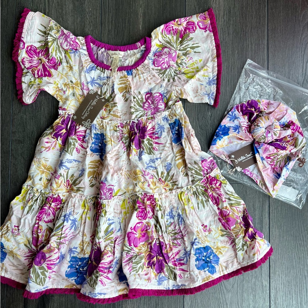 Matilda Jane Bird of Paradise Dress and Head Wrap size 4